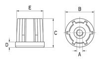 Lamellenstop robust rund mit Innengewinde [280-1]