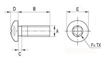 Zylinderkopf Metall I-6-Kant [351-m]